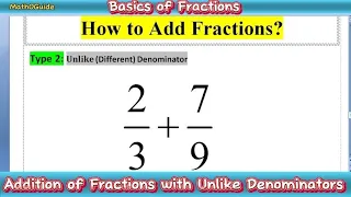 How to Add Fractions with UnLike Denominators | Type 02 | MathoGuide