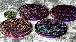 #1558 EASY 'Crushed Velvet' Resin Coasters With My New Mold