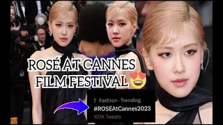 ROSÉ MADE HER DEBUT AT 76TH CANNES FILM FESTIVAL RED CARPET 🖤 , MAKNAE LINE 🔥 ! #BLACKPINK #ROSÉ