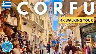 CORFU, Greece: Old Town Walking Tour - 4K UHD - June 2023