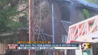 Hero rescues two from burning house