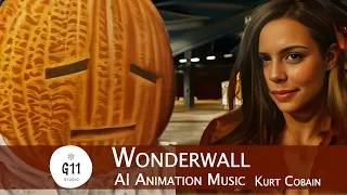 Wonderwall (AI Animation Music Video) - AI  Kurt Cobain Cover