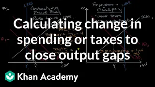 Calculating change in spending or taxes to close output gaps | AP Macroeconomics | Khan Academy