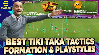 eFootball 2023 | Best Tiki Taka Formation & Playstyles - Hole Player vs Creative Playmaker! Tutorial