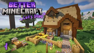 Cozy Little Farmhouse 🌱 | Better Minecraft Let's Play | Ep 1