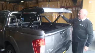 Nissan Navara Top Up Cover Tonneau Lid With Styling Bars - Pegasus 4x4