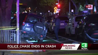 Stolen vehicle occupied by four juveniles crashes after Sacramento police pursuit