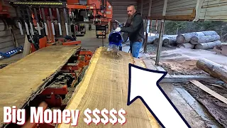 Trying To Save A Log Worth Thousands On The Sawmill