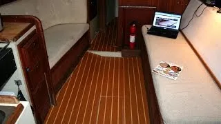 Installing engineered teal decking.  How to install PlasTeak and PlasDeck on your boat