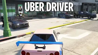 Uber Driver Turns Bank Robber Into The Cops on GTA 5 RP