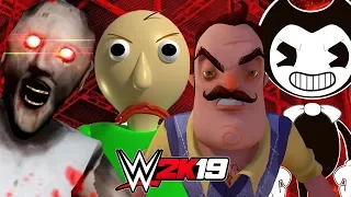 HELLO NEIGHBOR, GRANNY, BENDY & BALDI | WWE 2K19 Royal Rumble