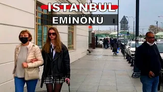 Istanbul Eminonu-Sirkeci District Walking Tour 1 November 2021|4k UHD 60fps