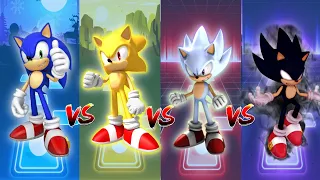 Sonic vs Super Sonic vs Hyper Sonic vs Dark Sonic | Tiles Hop EDM Rush!