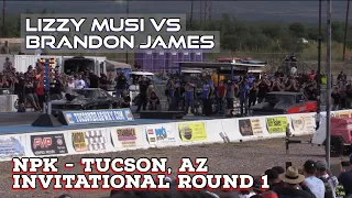 Street Outlaws 2021 No Prep Kings - Tucson Dragway: Invitational Rd 1, Lizzy Musi vs Brandon James