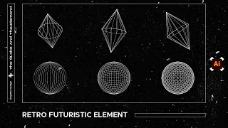 Create Retro Futuristic Shape (Globe and Diamond) - Adobe illustrator Tutorial