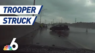 FHP Trooper Hit by Out-Of-Control Car on I-95| NBC 6