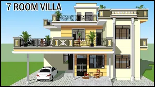42'-0"x45'-0" North East Facing House Plan With Vastu | Luxury 3D Villa Design | Gopal Architecture