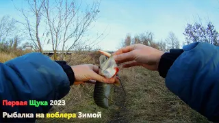 Рыбалка на спиннинг 2023  Щука зимой на воблера