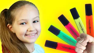 preschool toddler learn color شفا والأقلام السحرية