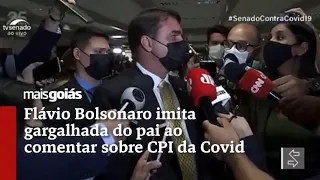 Flávio Bolsonaro imita gargalhada do pai ao comentar sobre CPI da Covid