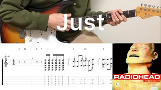 Radiohead - Just (guitar cover with tabs & chords)