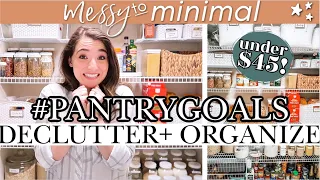 EXTREME PANTRY MAKEOVER ON A BUDGET!😱 Messy To Minimal Declutter & SMALL pantry organization ideas