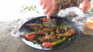 🐑Delicious Lamb on the Sadj with Vegetables, ASMR Video🐑