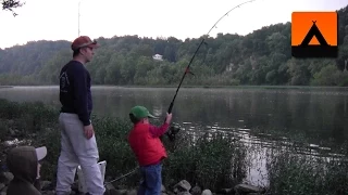 4-year-old catches his first channel catfish - Potomac River Dam 5