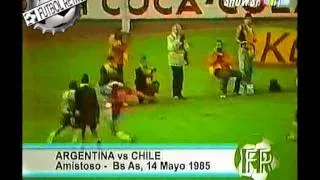 Argentina 2 vs Chile 0 Amistoso Bs As 14/05/1985 Maradona, Gareca, Ruggeri