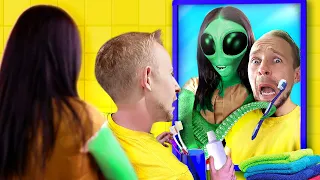 An ALIEN became Our NANNY for 24 Hours | My babysitter is an alien | Crazy pranks on friends