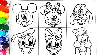 How to draw Mickey Mouse ClubHouse -Glitter Paint for kids