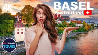 Switzerland Basel 🇨🇭 Walking Tour 4K 2023 | (4k UHD 60fps)