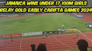 CARIFTA GAMES 4X100M RELAY GIRLS UNDER 17 FINAL JAMAICA WINS GOLD BAHAMAS SILVER GRENADA 2024