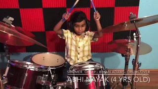 Summer of 69 - Bryan Adams - Drum Cover by Abhi Nayak (4 yrs old)