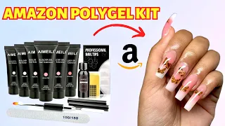 I Tried A $25 Polygel it From Amazon | Beginner Friendly & Easy | Polygel Dual Form Nail Tutorial