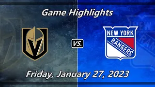 NHL Highlights | Vegas Golden Knights vs New York Rangers | 1-27-23