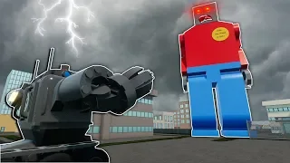 BAD POLICE OFFICERS TRY TO STOP BOBZILLA! - Brick Rigs Roleplay Gameplay - Lego Movie