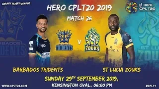 CPL19 T20 | Match 26 | Barbados Tridents Vs St. Lucia Zouks | Cricket 19 [4K]