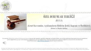 Dar /Geniş Kapsamlı Sermaye Piyasası Mevzuatı - Özel Durumlar Tebliği - 1. Kısım