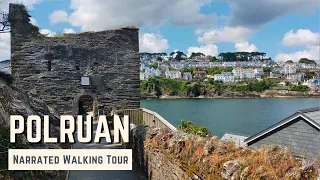 POLRUAN, Cornwall | 4K Narrated Walking Tour | Let's Walk 2023