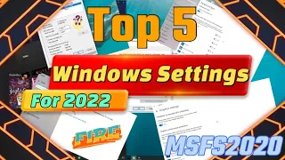 MSFS2020 *Windows Settings for Best Performance in 2022* USB Drop out? Lag due to memory? Stutters?