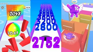 [Part - XVI: Break All Wall] Level Up Numbers / Hole Number Run Merge Master 2048 Satisfying Games