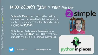 "Python in Pieces" by 2Simple presented at KWC.EvolveSchool EduChange Exploration