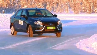 Lada Vesta: валим боком на льду без ESP и с ESP