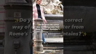 How to drink from Rome's "Nasoni" Fountains #shorts