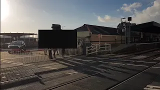*Pedestrians Stand on Barrier* Barmouth South Level Crossing