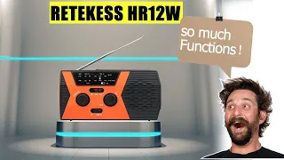 Retekess HR12W AM FM NOAA Emergency Hand Crank Radio Function Show