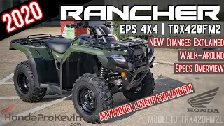 2020 Honda Rancher 420 EPS 4x4 ATV Review of Specs + NEW Changes Explained! | TRX420FM2 Olive