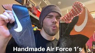 HOW ITS MADE: Air Force 1 shoes that are made out of python skin! Handmade Nike Shoes.