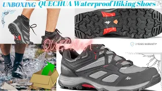 Decathlon! QUECHUA Men's Waterproof Hiking Shoes MH100 Grey! Unboxing